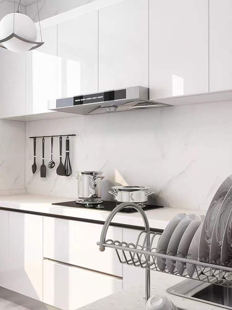 Toduso Contact Paper Glossy White for Countertops Removable Contact Paper White Peel and Stick Wallpaper Waterproof Easy to Clean Vinyl Roll Decorative Kitchen Cabinet Table Closet 15.8â€Ã—197â€ - Image 2